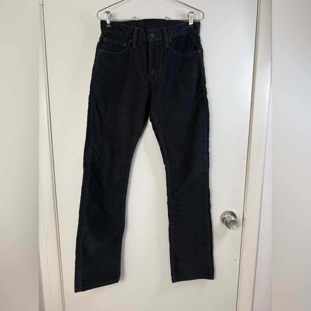 Levi’s men’s 514 dark gray/black straight leg corduroy jeans pants 28/32